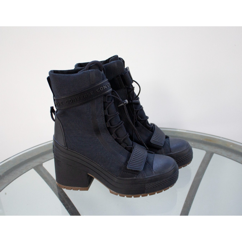 Converse Chuck Taylor All Star GR82 Women’s 8 Black Platform Heel Boot EUC